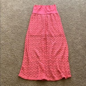 Pink maxi skirt